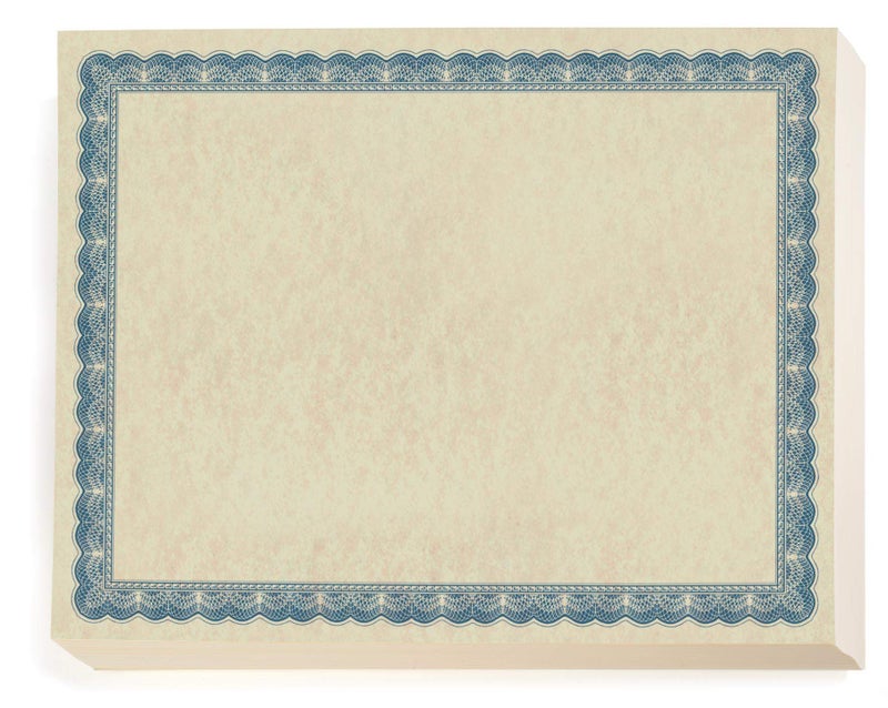 PaperDirect York Blue Standard Certificate Paper, Blue Border, 8.5 x 11, 100 Count - Image 1